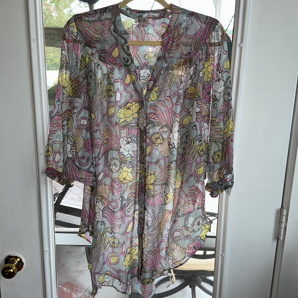 Badgley Mischka Sheer Floral Cardigan Size S